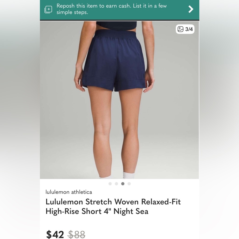 Women's Lululemon Stretch Woven Relaxed Shorts 4” - Picture 13 of 14